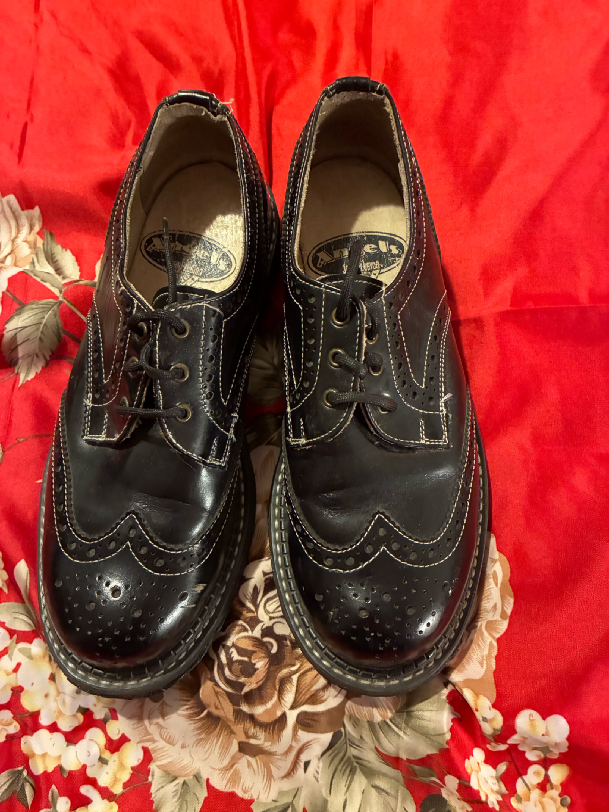 John Fluevog Black Wingtip Brogue Derbys